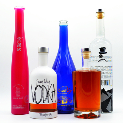 375ml 700ml 750ml Водка Виски Ликер Стеклянная бутылка с индивидуальным дизайном и поверхностью мороза