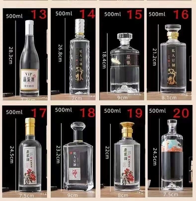 Super Flint Glass 500ml 700ml 750ml Ром Водка Виски Ликер Джин Бутылка со стеклянной пробкой
