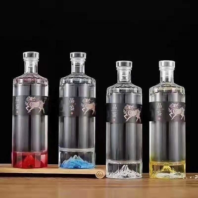 Super Flint Glass 500ml 700ml 750ml Ром Водка Виски Ликер Джин Бутылка со стеклянной пробкой