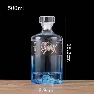 Super Flint Glass 500ml 700ml 750ml Ром Водка Виски Ликер Джин Бутылка со стеклянной пробкой