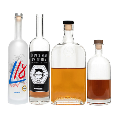 375ml 500ml 700ml 750ml 1000ml Жин Виски Стеклянные бутылки для экрановой печати водки