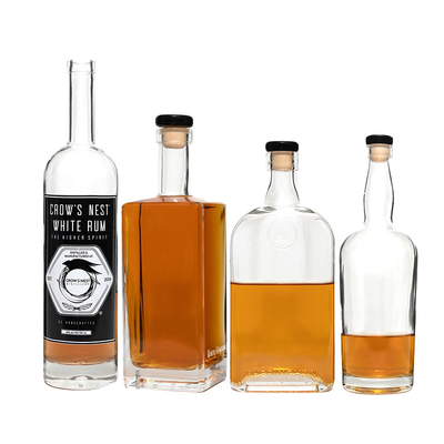200мл 375мл 500мл 700мл 750мл 1000мл Super Flint Glass Whiskey Gin Flask for Liquor