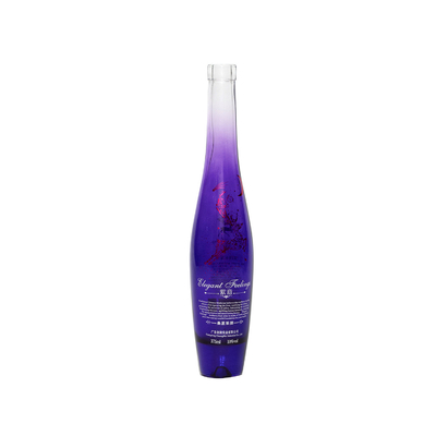 375ml/700ml/750ml Чистая черная краска Пустая стеклянная бутылка для льда Ликерный спирт Водка Ром Джин