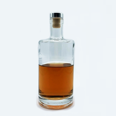 Super Flint Material Collar Custom Empty 500ml Glass Bottle for Whiskey Неразрывный дизайн