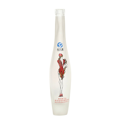 Чистый 375ml 500ml 700ml 750ml Custom Frosted Printing Spray Коньяк Виски Ликер Водка Бутылка с крышкой