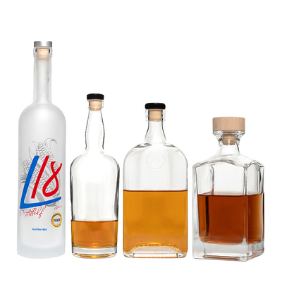 Супер-Флинт стеклянный материал на заказ 375ml 500ml 750ml Фансификация бутылки с алкоголем Производители