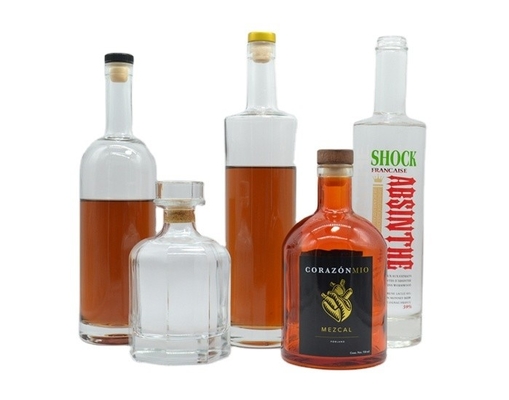 Супер-Флинт стеклянный материал на заказ 375ml 500ml 750ml Фансификация бутылки с алкоголем Производители