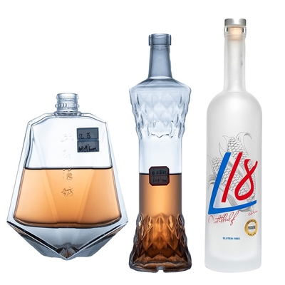 Приемлемо OEM/ODM 200ml 375ml 500ml 700ml 750ml 1000ml Виски Джин Стеклянная бутылка