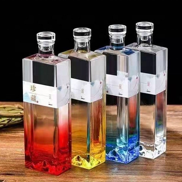 Основной материал Супер Клинт Стекло Custom Printing Square бутылка джина для и OEM Добро пожаловать